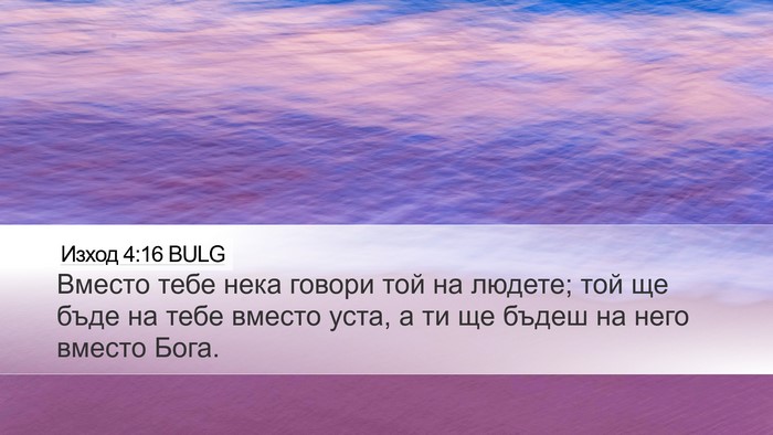 Изход 4:16 BULG Desktop Wallpaper - Вместо тебе нека говори - Desktop Bible Verse Wallpaper