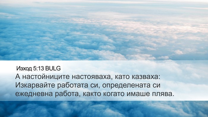 Изход 5:13 BULG Bible Verse Image