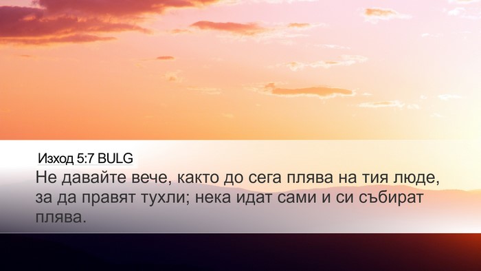 Изход 5:7 BULG Desktop Wallpaper - Не давайте вече, както до - Desktop Bible Verse Wallpaper
