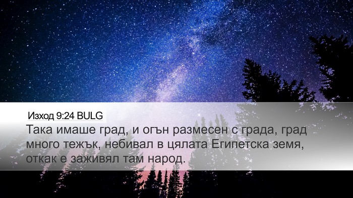 Изход 9:24 BULG Bible Verse Image