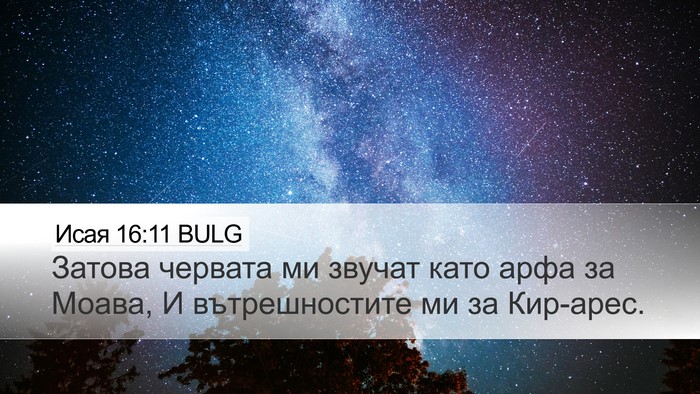 Исая 16:11 BULG Bible Verse Image