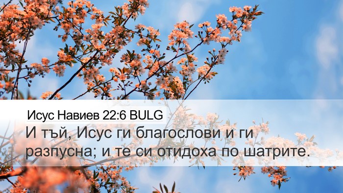 Исус Навиев 22:6 BULG Desktop Wallpaper - И тъй, Исус ги благослови и - Desktop Bible Verse Wallpaper