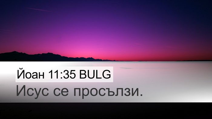 Йоан 11:35 BULG Bible Verse Image