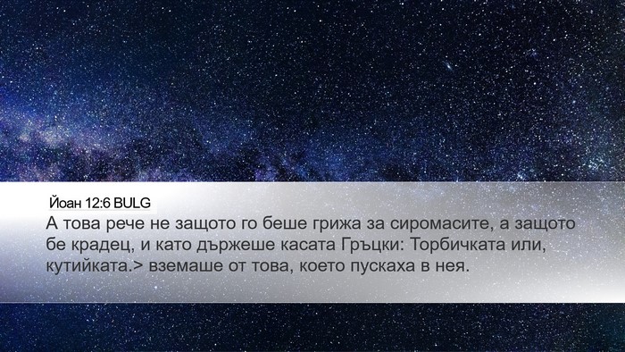 Йоан 12:6 BULG Bible Verse Image