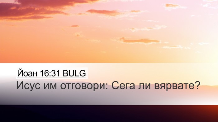 Йоан 16:31 BULG Desktop Wallpaper - Исус им отговори: Сега ли - Desktop Bible Verse Wallpaper