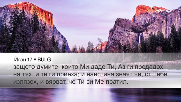 Йоан 17:8 BULG Bible Verse Image