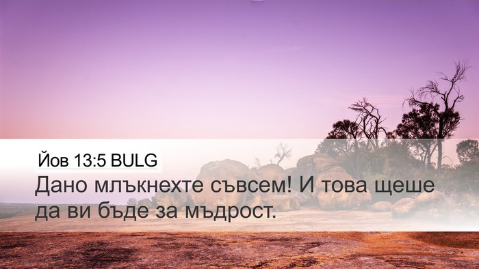 Йов 13:5 BULG Bible Verse Image
