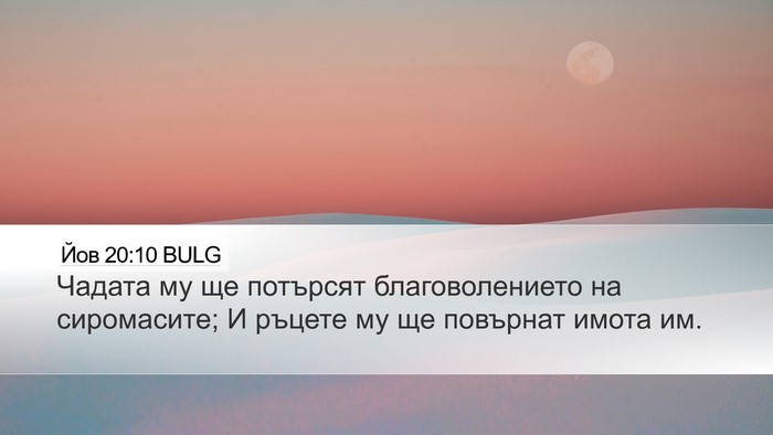 Йов 20:10 BULG Bible Verse Image