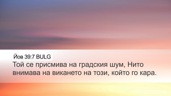 Йов 39:7 BULG Bible Verse Image
