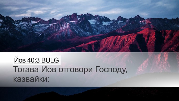 Йов 40:3 BULG Desktop Wallpaper - Тогава Иов отговори - Desktop Bible Verse Wallpaper