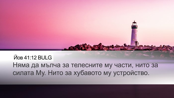 Йов 41:12 BULG Desktop Wallpaper - Няма да мълча за телесните - Desktop Bible Verse Wallpaper