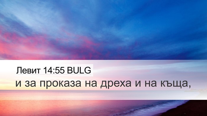 Левит 14:55 BULG Desktop Wallpaper - и за проказа на дреха и на - Desktop Bible Verse Wallpaper