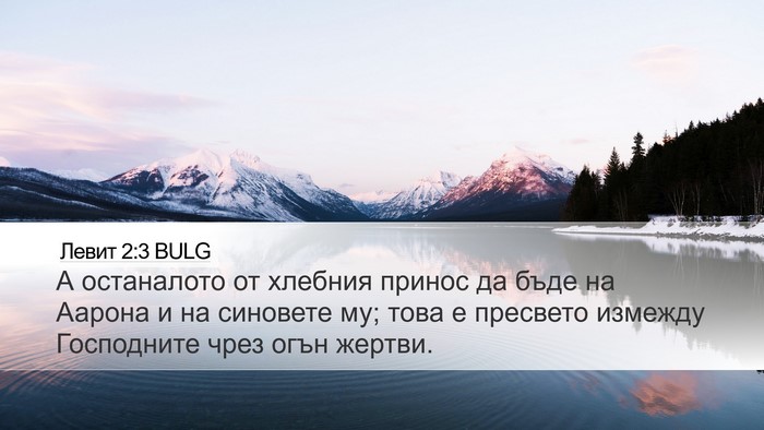 Левит 2:3 BULG Desktop Wallpaper - А останалото от хлебния - Desktop Bible Verse Wallpaper