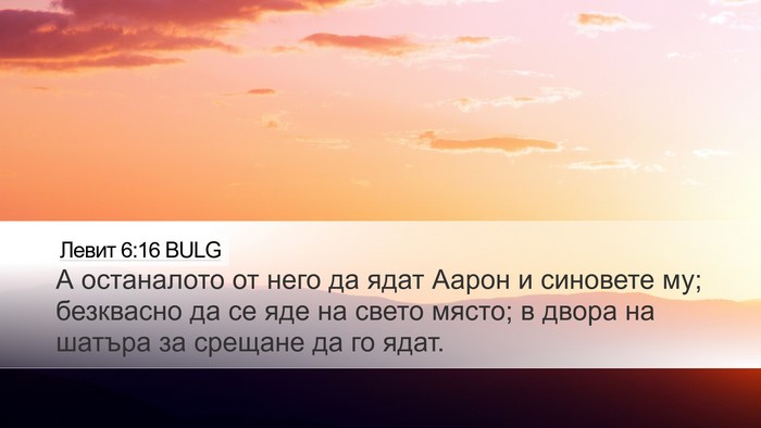Левит 6:16 BULG Bible Verse Image
