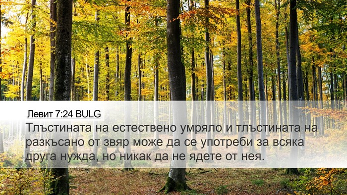 Левит 7:24 BULG Desktop Wallpaper - Тлъстината на естествено - Desktop Bible Verse Wallpaper