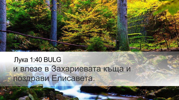 Лука 1:40 BULG Desktop Wallpaper - и влезе в Захариевата къща - Desktop Bible Verse Wallpaper