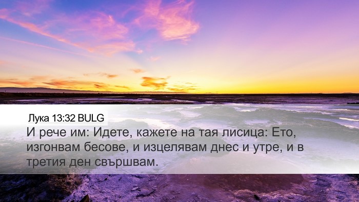 Лука 13:32 BULG Desktop Wallpaper - И рече им: Идете, кажете на - Desktop Bible Verse Wallpaper
