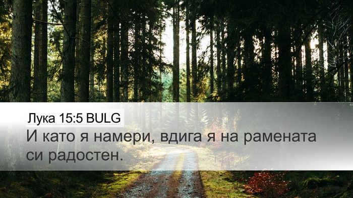 Лука 15:5 BULG Desktop Wallpaper - И като я намери, вдига я на - Desktop Bible Verse Wallpaper
