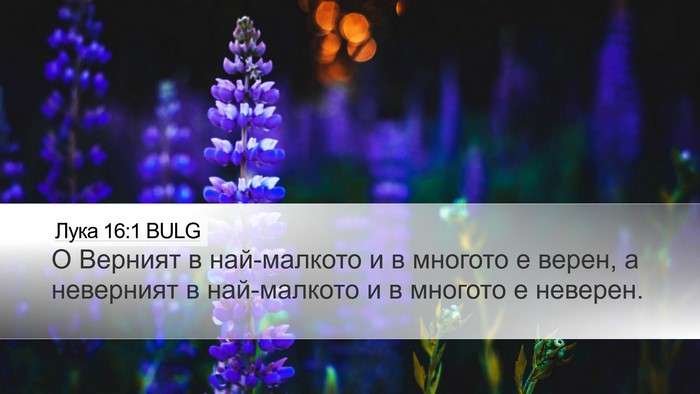 Лука 16:1 BULG Desktop Wallpaper - О Верният в най-малкото и в - Desktop Bible Verse Wallpaper