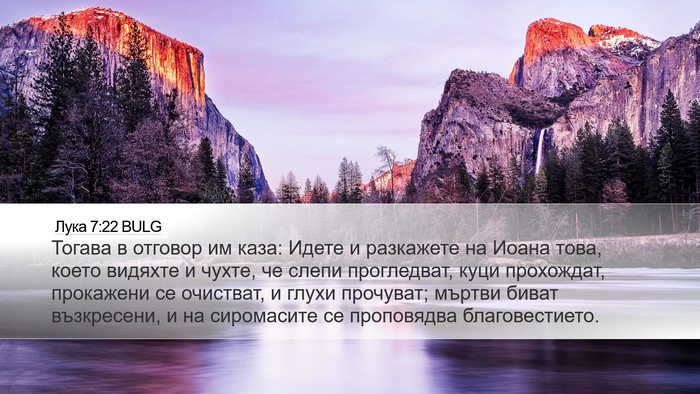Лука 7:22 BULG Desktop Wallpaper - Тогава в отговор им каза: - Desktop Bible Verse Wallpaper