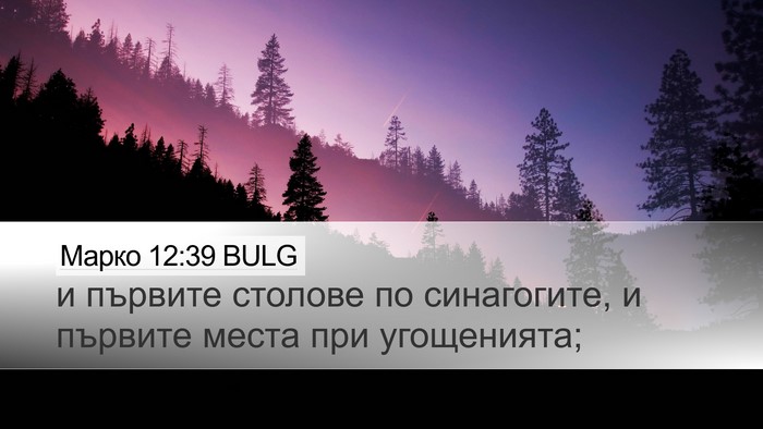 Марко 12:39 BULG Desktop Wallpaper - и първите столове по - Desktop Bible Verse Wallpaper