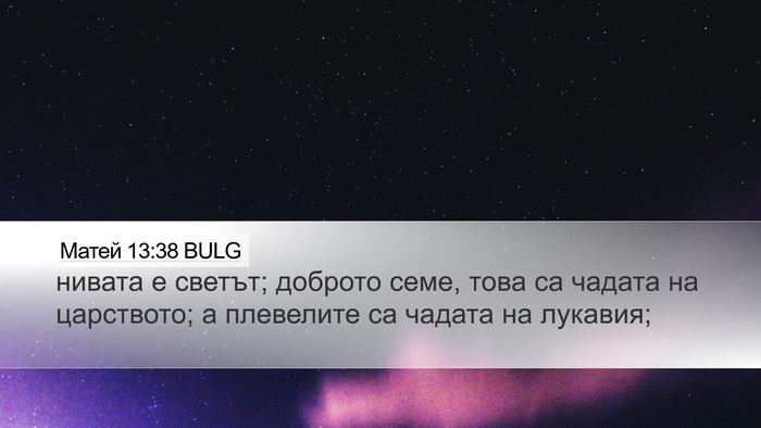 Матей 13:38 BULG Bible Verse Image