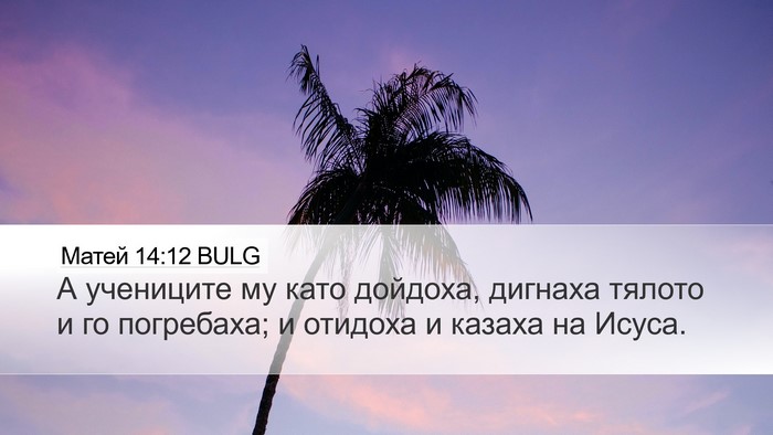 Матей 14:12 BULG Desktop Wallpaper - А учениците му като - Desktop Bible Verse Wallpaper