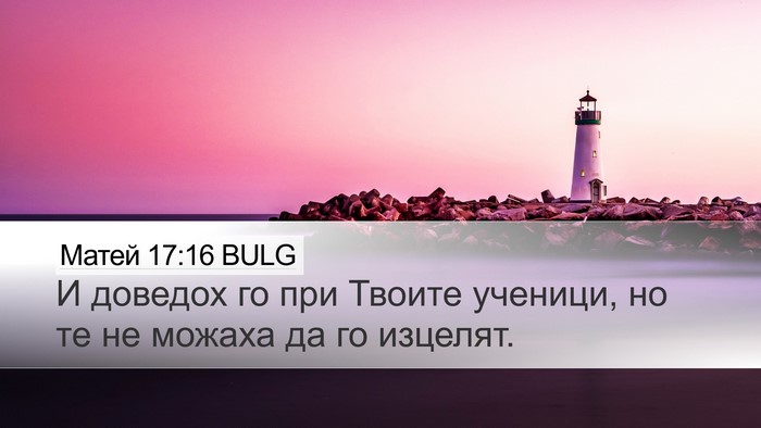 Матей 17:16 BULG Desktop Wallpaper - И доведох го при Твоите - Desktop Bible Verse Wallpaper