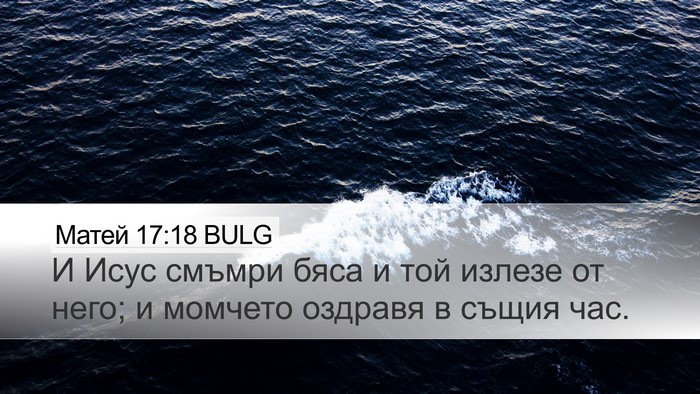 Матей 17:18 BULG Desktop Wallpaper - И Исус смъмри бяса и той - Desktop Bible Verse Wallpaper