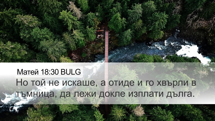 Матей 18:30 BULG Desktop Wallpaper - Но той не искаше, а отиде и - Desktop Bible Verse Wallpaper