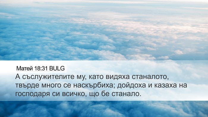 Матей 18:31 BULG Desktop Wallpaper - А съслужителите му, като - Desktop Bible Verse Wallpaper