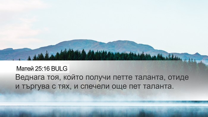Матей 25:16 BULG Desktop Wallpaper - Веднага тоя, който получи - Desktop Bible Verse Wallpaper