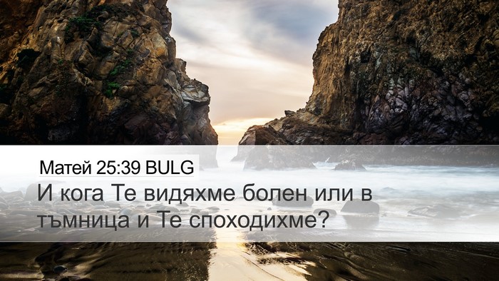 Матей 25:39 BULG Desktop Wallpaper - И кога Те видяхме болен или - Desktop Bible Verse Wallpaper