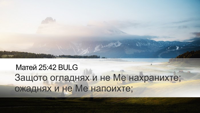 Матей 25:42 BULG Bible Verse Image
