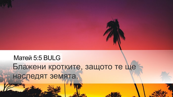 Матей 5:5 BULG Desktop Wallpaper - Блажени кротките, защото - Desktop Bible Verse Wallpaper