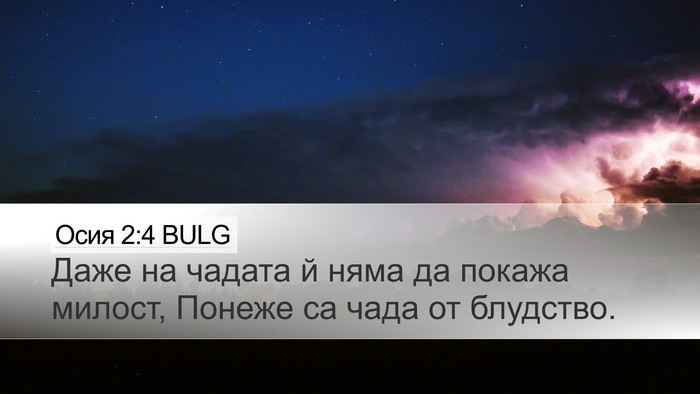 Осия 2:4 BULG Desktop Wallpaper - Даже на чадата й няма да - Desktop Bible Verse Wallpaper
