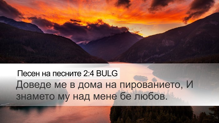 Песен на песните 2:4 BULG Desktop Wallpaper - Доведе ме в дома на - Desktop Bible Verse Wallpaper