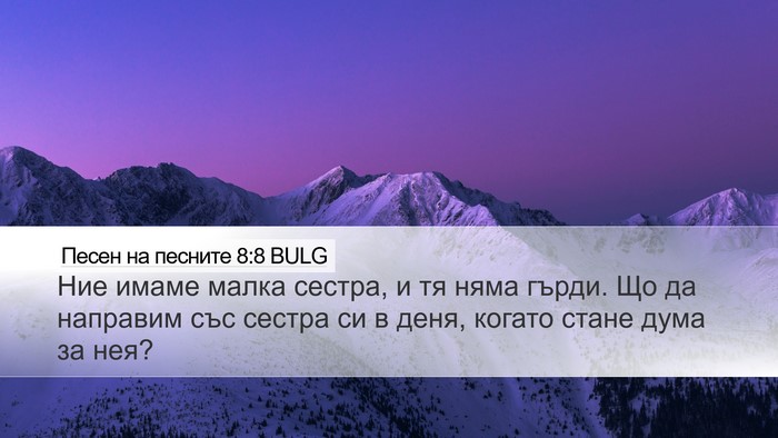 Песен на песните 8:8 BULG Bible Verse Image