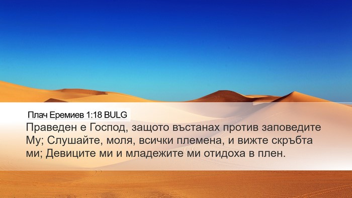 Плач Еремиев 1:18 BULG Bible Verse Image