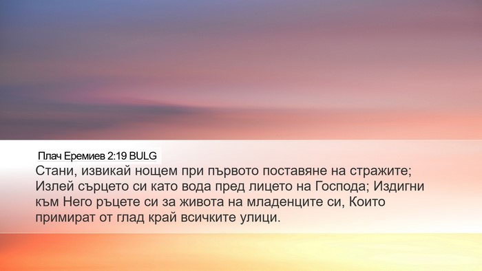 Плач Еремиев 2:19 BULG Bible Verse Image
