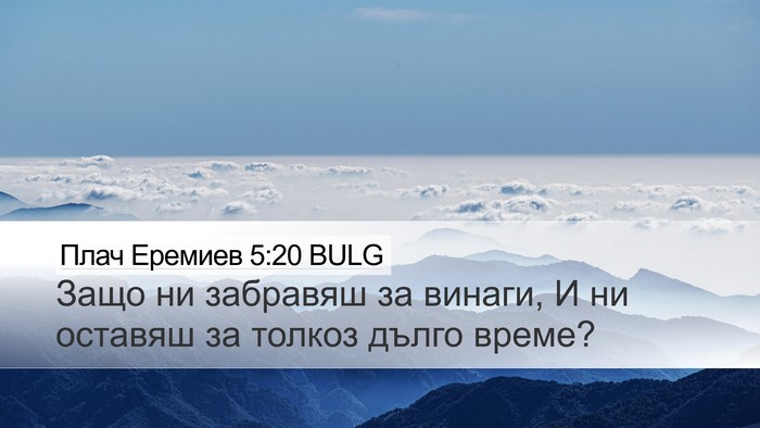 Плач Еремиев 5:20 BULG Desktop Wallpaper - Защо ни забравяш за винаги, - Desktop Bible Verse Wallpaper