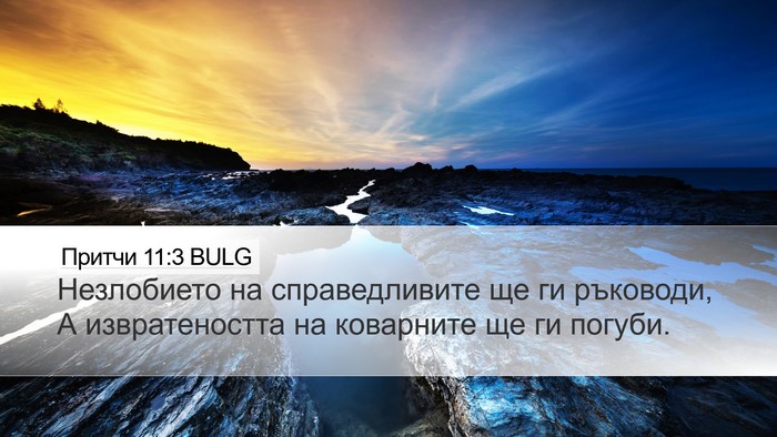 Притчи 11:3 BULG Bible Verse Image