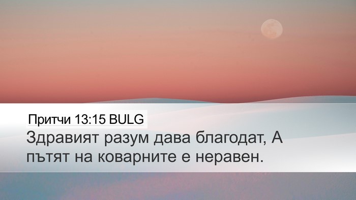 Притчи 13:15 BULG Bible Verse Image