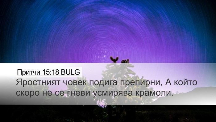 Притчи 15:18 BULG Bible Verse Image