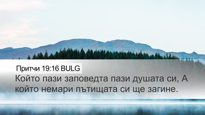 Притчи 19:16 BULG Desktop Wallpaper - Който пази заповедта пази - Desktop Bible Verse Wallpaper