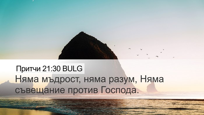 Притчи 21:30 BULG Bible Verse Image