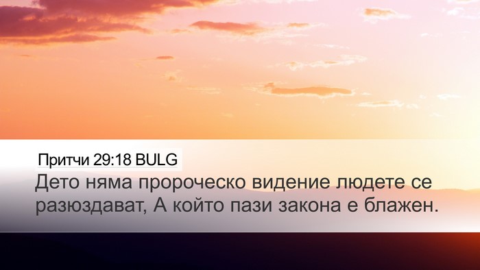Притчи 29:18 BULG Bible Verse Image