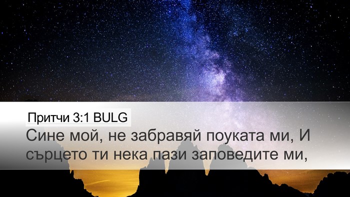 Притчи 3:1 BULG Bible Verse Image