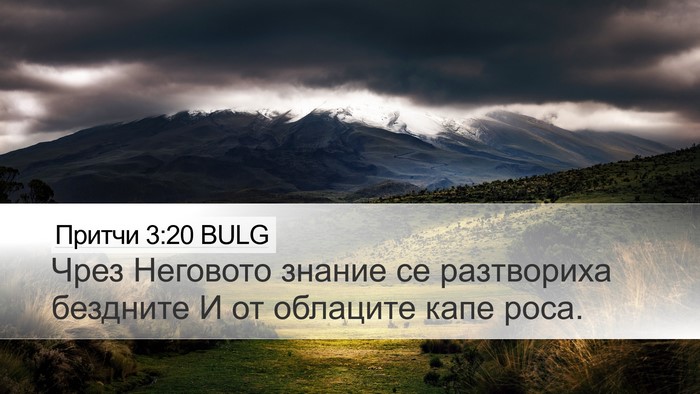 Притчи 3:20 BULG Bible Verse Image
