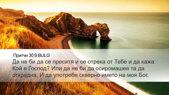 Притчи 30:9 BULG Bible Verse Image